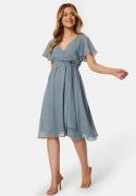 Goddiva Flutter Chiffon Midi Dress Blue XXL (UK18)