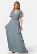 Goddiva Flutter Chiffon Dress Air Force Blue XXS (UK6)