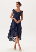 Goddiva Embroidered Lace Dress Dark blue L (UK12)