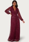 AngelEye Long Sleeve Sequin Dress Burgundy S (UK10)