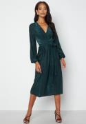 Bubbleroom Occasion Wrap Tie Midi Dress Petrol 40