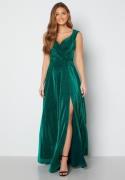 Goddiva Glitter Wrap Maxi Dress Emerald XL (UK16)