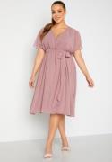 Goddiva Curve Flutter Sleeve Chiffon Midi Dress Lavender 50 (UK22)