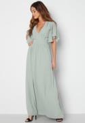 Bubbleroom Occasion Butterfly Sleeve Chiffon Gown Dusty green 42