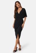 Bubbleroom Occasion Wrap Slit Midi dress Black 36