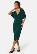 Bubbleroom Occasion Wrap Slit Midi Dress Dark green 46