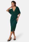 Bubbleroom Occasion Wrap Slit Midi Dress Dark green 40