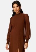 FOREVER NEW Sasha High Neck Midi Dress Rich Cinnamon 38