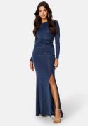 Bubbleroom Occasion Sparkling Knot L/S Gown Dark blue L