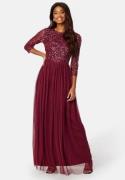 AngelEye Sequin Bodice Maxi Dress Burgundy XXS (UK6)