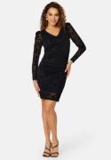 VILA Beaut Lace L/S VNeck Short Dress Black S