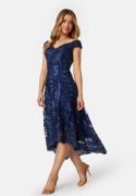 Goddiva Embroidered Lace Dress Dark blue XXXL (UK18)