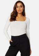 BUBBLEROOM Square Neck Long Sleeve Top White S