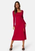 BUBBLEROOM Square Neck Midi Dress Red S