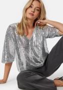 VILA Visala S/S Sequins Top Siver Detail: sequin 36