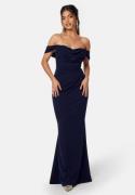 Goddiva Off Shoulder Maxi Dress Dark blue XL (UK16)