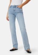 Pieces Pckelly Mid Waist Straight Jeans Light Blue Denim 27/30