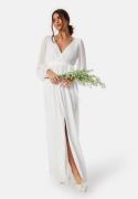 Goddiva Long Sleeve Chiffon Maxi Dress White XS (UK8)