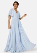 Bubbleroom Occasion Pleated Slit Gown  Light blue 36