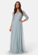 AngelEye Long Sleeve Sequin Bodice Maxi Dress Heather Blue M (UK12)