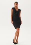 Bubbleroom Occasion V-neck short lace Dress Black 40