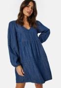 VILA Virowie L/S V-Neck Denim Dress Medium Blue Denim 38