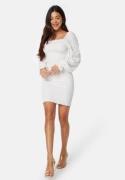 BUBBLEROOM Square Neck Smock Dress Offwhite XL