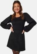 BUBBLEROOM Balloon Sleeve Puff Top Black XS