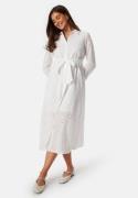 BUBBLEROOM Belted Broderie Anglaise Shirt Dress White 36