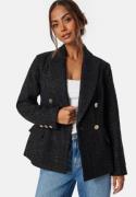 Chiara Forthi Double Breasted Bouclé Blazer Black 36