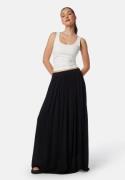 BUBBLEROOM Viscose Crepe Maxi Skirt Black L