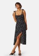 TOMMY JEANS Midi Floral Ruffle Dress Black/Patterned L