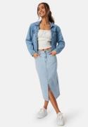 Happy Holly Denim Midi Slit Skirt Light blue 38