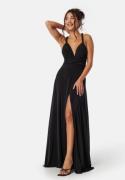 Goddiva Multi Tie Maxi Dress Split Black XL (UK16)