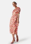 VILA Naria S/S Wrap Midi Dress Poppy Red AOP:Poppy 34