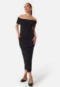 BUBBLEROOM Off Shoulder Midi Dress Black S