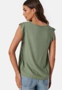 Pieces Pcnya SL V-Neck Top Hedge Green S