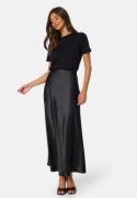 BUBBLEROOM Satin Maxi Skirt Black XS