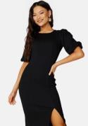 BUBBLEROOM Puff Sleeve Slit Dress Black S