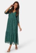 Happy Holly V-neck Lace Midi Dress Green 36/38