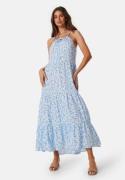 BUBBLEROOM Viscose Strap dress Blue/Patterned S