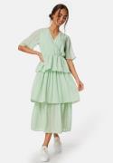 Happy Holly Butterfly Sleeve Flounce Dress Dusty green 32/34