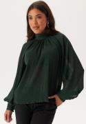 BUBBLEROOM High Collar Structured Blouse Dark green XL