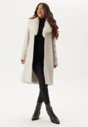 Chiara Forthi Fur Collar Wool Blend Coat Light beige L