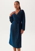 Happy Holly Sparkling Midi Wrap Dress Blue 40/42