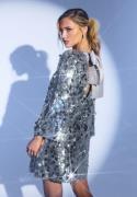 Bubbleroom Occasion Sequin Bow A-Line Dress Silver XS