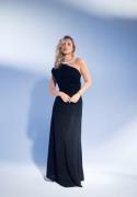 Bubbleroom Occasion Sparkling One shoulder Soft Maxi Dress Black XS