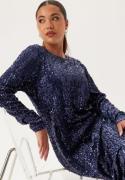 Happy Holly Sequin Long Midi Dress Midnight blue 36/38