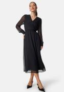 VILA Vifalia V-neck L/S MIDI DRESS  Black 38