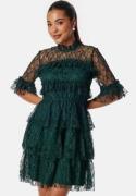 BUBBLEROOM Frill Lace Dress Dark green 38